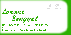 lorant bengyel business card